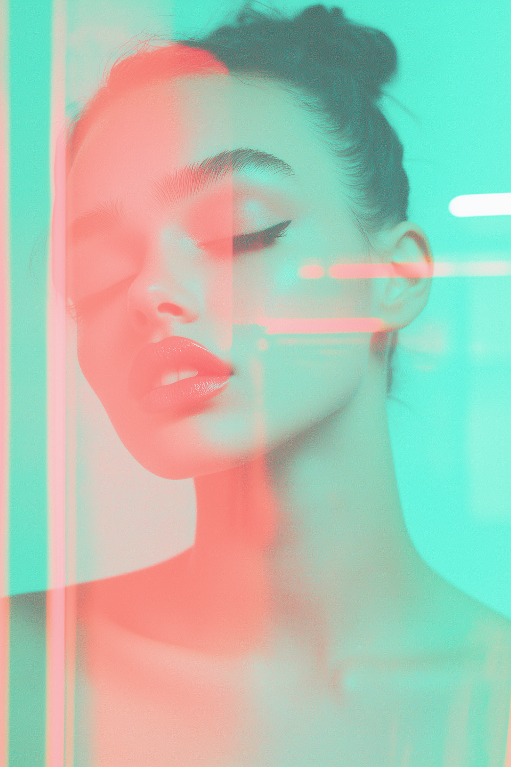 Portrait / teal rim light